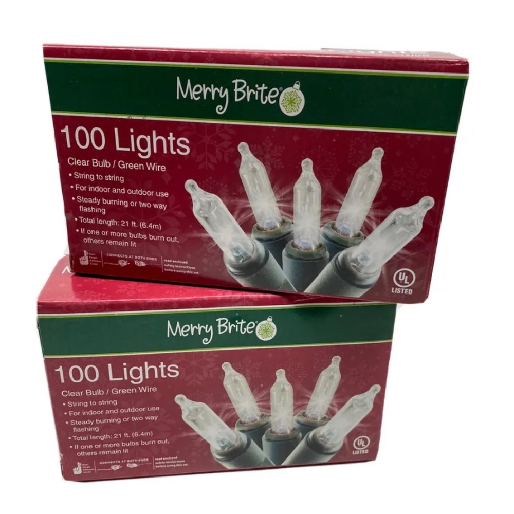 2 pack of clear Christmas lights